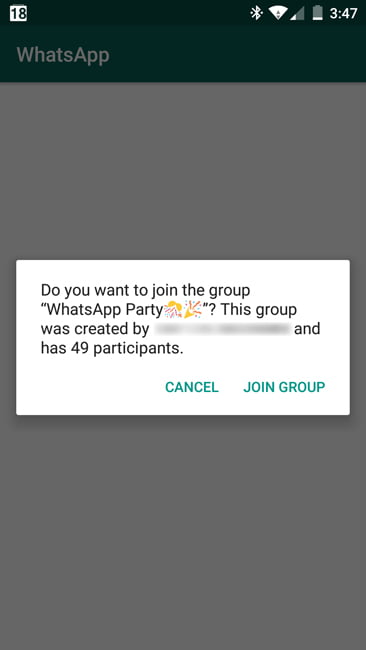 Latest WhatsApp Public Group Invite feature,