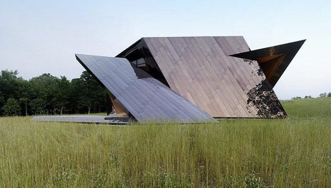 Bronze Cladding in Geometric Shape House by Daniel Libeskind