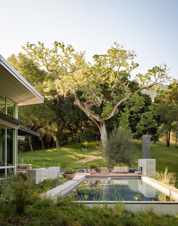 Ranch Style house is clad in corrugated metal siding by Recla Metals