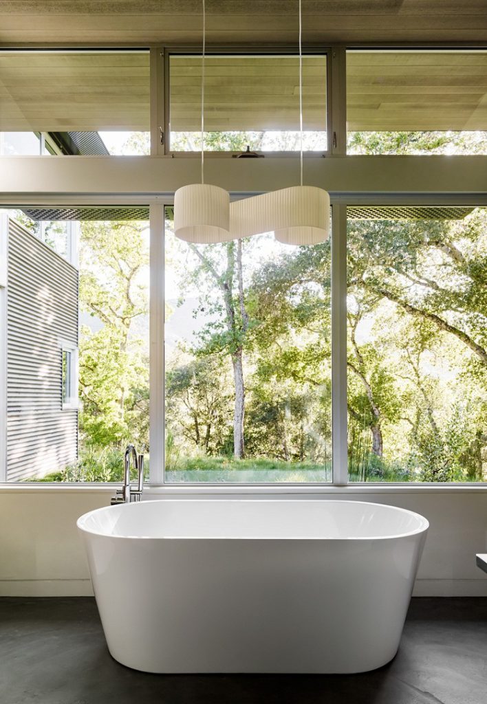 a Blu Stone tub in master bathroom of week end reatreat