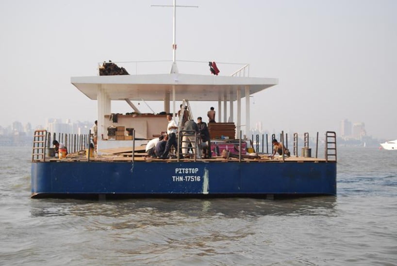 steel barge floating restaurants on the water construction process