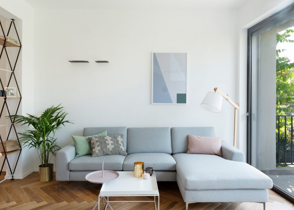 pastel shade sofa seats ideas for modern apartment decor
