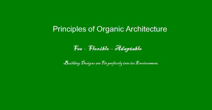 principles of organic architecture,