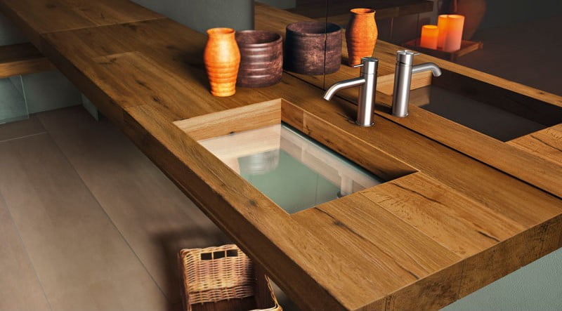 wood finish sink,