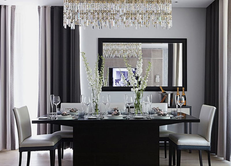 gray dining room design,