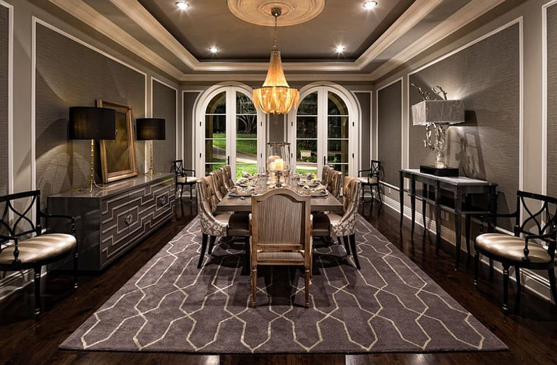 gray dining room,