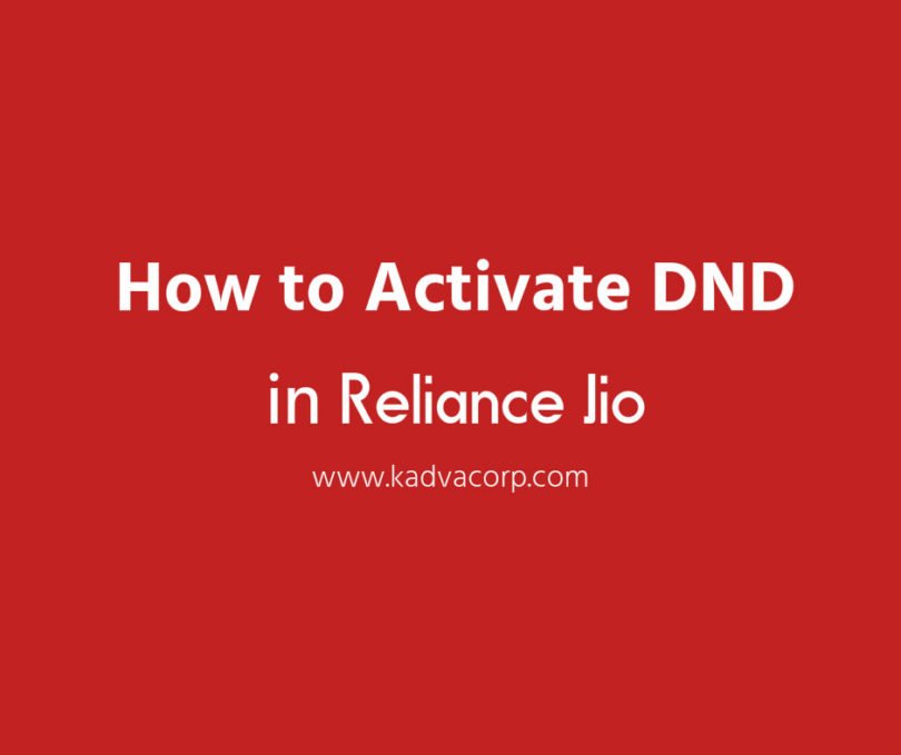 how to activate dnd on my jio number