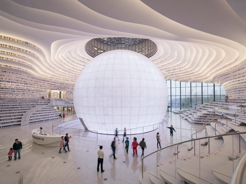 Tianjin Binhai public library architecture plans became a sea of ...