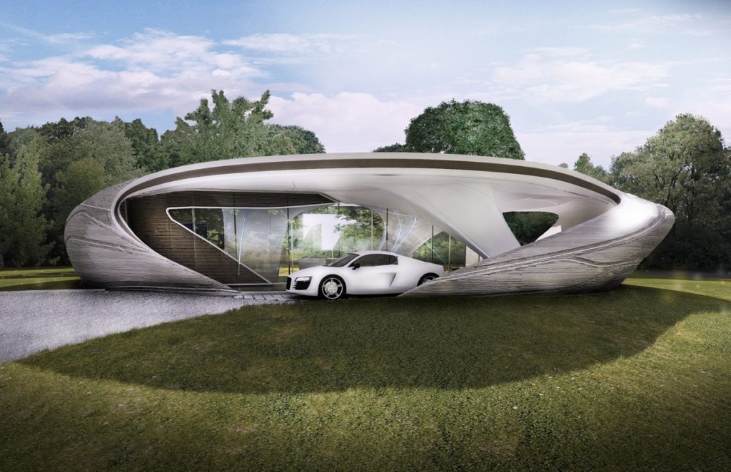 3d printed house, what is 3d printed house, 3d printed house technology, 3d printed house examples, branch technology, 3d printing material for house, how much time to take in 3d printing home, WATG 3d printed house design, curve form house design, complex form design for home, case study houses developed, are 3d printed houses safe, what is the process of 3d printing?