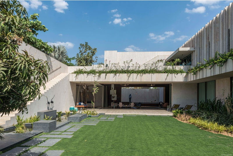 House Of Secret Gardens, SPASM Design, Ahmadabad, Garden house design ideas, Garden house design, garden house architecture, features of garden house, house garden elements, modern house with garden, Courtyard house design, Modern house in India,