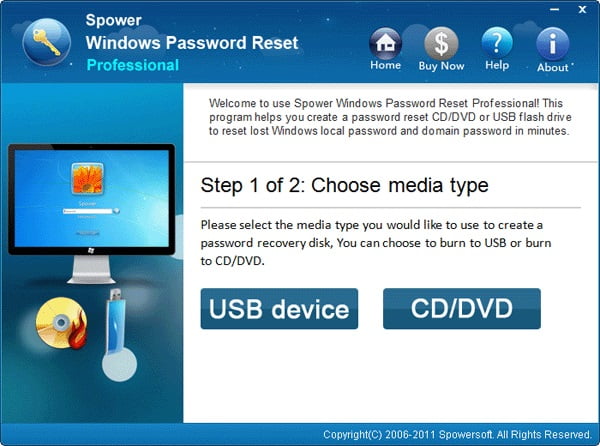 choose USB or CD/DVD to reset asus laptop password,