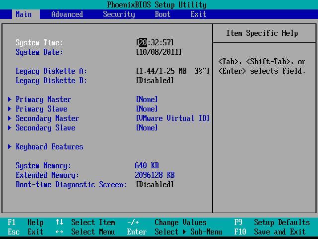 enter BIOS system menu,