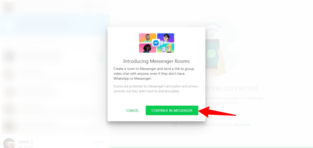 Create Messenger Rooms Using WhatsApp Web, Messenger Rooms, WhatsApp Web,