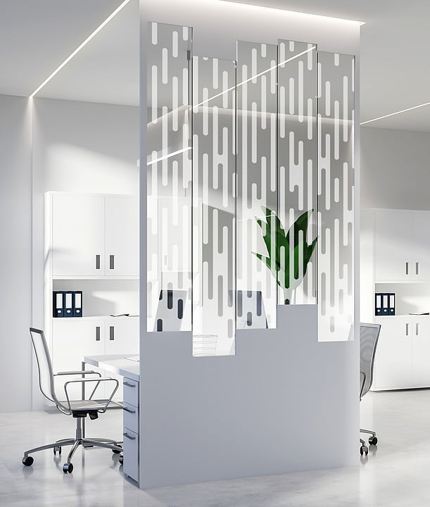 Acrylic Frosted Panels with reception table,