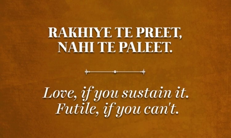 Love, If you sustain it. Futile, if you can't.