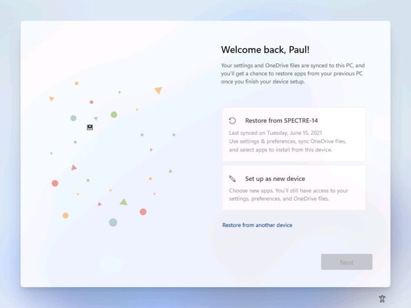 Microsoft Windows visual data 8