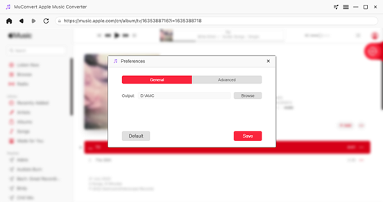 General Setting MuConvert Apple Music Converter