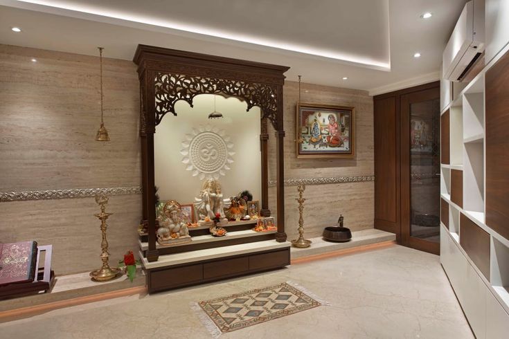 Vibrant-Mandir-Design-For-Home
