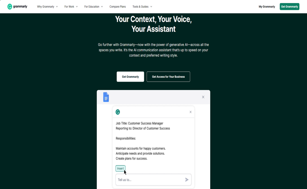 Grammarly AI tool,