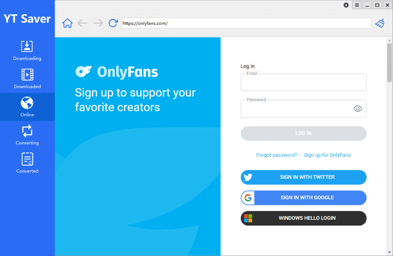 Only fans account log in