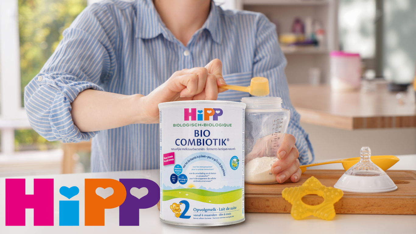 Combiotic Milk, HiPP tetra pack, lady showcase milk product,